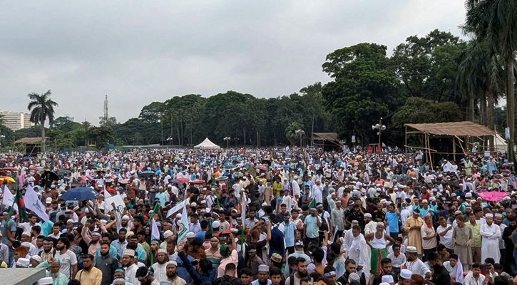 সোহরাওয়ার্দী উদ্যানে জামায়াতের সমাবেশে নেতাকর্মীদের ঢল
