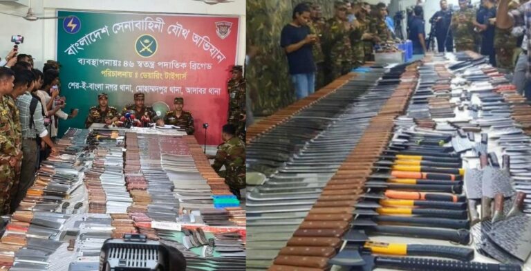 রাজধানীতে অবৈধ অস্ত্র ব্যবসার সঙ্গে জড়িত ৯ জন গ্রেপ্তার বিপুল অস্ত্র উদ্ধার