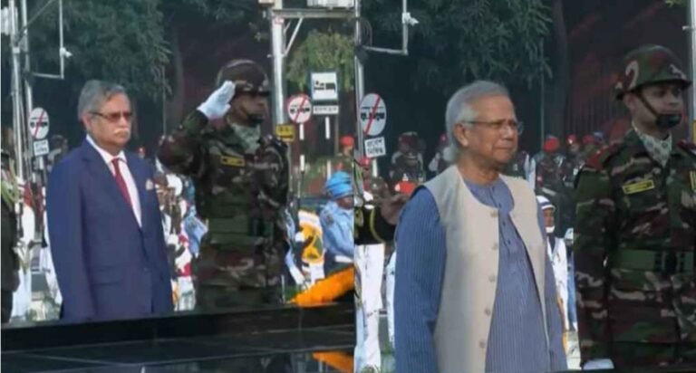 শিখা অনির্বাণে রাষ্ট্রপতি ও প্রধান উপদেষ্টার শ্রদ্ধা