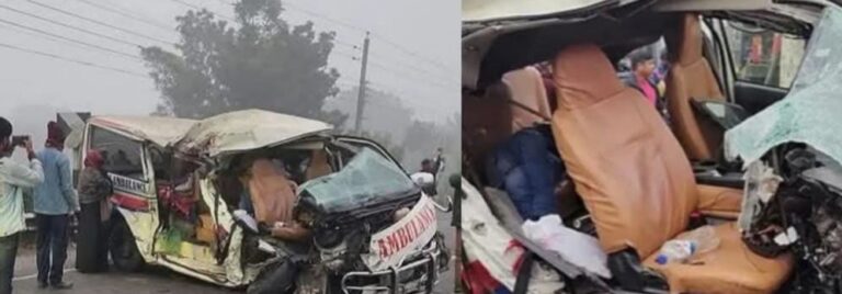 যশোরের মণিরামপুরের একই পরিবারের তিনজন নিহত অ্যাম্বুলেন্স–ট্রাক সংঘর্ষে মর্মান্তিক দুর্ঘটনা