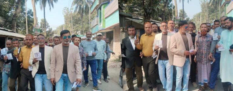 অনিন্দ্য ইসলাম অমিতের পক্ষে ঝুমঝুমপুরে ধানের শীষের গণসংযোগ