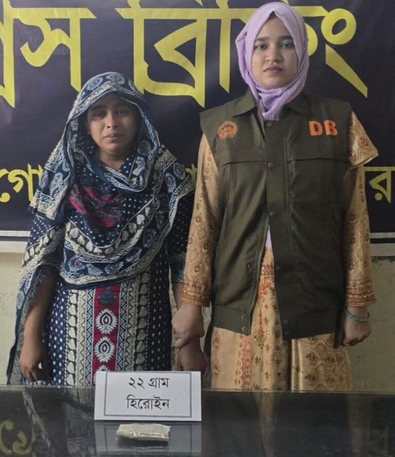 যশোরে ডিবির অভিযানে ২২ গ্রাম হিরোইনসহ নারী আটক