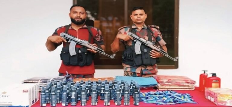 যশোর সীমান্তে বিজিবির অভিযানে ভারতীয় শাড়িসহ কোটি টাকার চোরাই মালামাল আটক