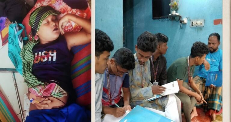 অসুস্থ শিশুর চিকিৎসায় সহায়তার আশ্বাস স্থানীয় সমাজ কল্যাণ সংগঠনের