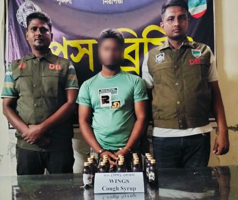 যশোরে ডিবির অভিযানে ২০ বোতল উইংস কফ সিরাপসহ আটক ১