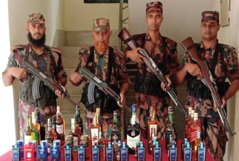 বেনাপোল সীমান্তে বিজিবির অভিযানে ৫৩ বোতল বিদেশি মদ জব্দ
