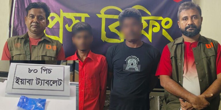 যশোর ডিবির অভিযানে ৮০ পিস ইয়াবাসহ দুই মাদক কারবারি আটক