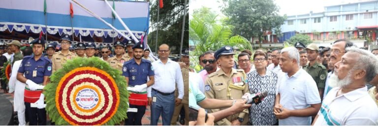জুলাই গণঅভ্যুত্থান দিবসে যশোরে বর্ণাঢ্য র‍্যালি, শহীদ স্মৃতিস্তম্ভে জেলা পুলিশের শ্রদ্ধা নিবেদন